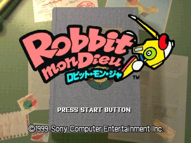 Robbit mon Dieu title screen for Playstation